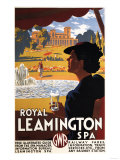 Leamington, England - Royal Spa, Woman Drinking Water Rail Poster Affiches