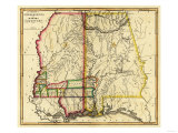 Mississippi and Alabama - Panoramic Map Print