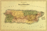 Puerto Rico - Panoramic Map Poster