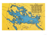 Lake Winnipesaukee, Maine - Roadmap of the Lake and Highways Prints
