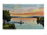 Lake Winnipesaukee, Maine - Sunset Scene on the Lake Print