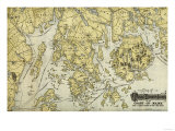 Mount Desert Island and Coast of Maine - Panoramic Map Prints