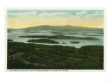 Lake Winnipesaukee, Maine - Mt. Major Aerial View of Rattlesnake Island, Lake Prints