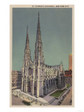 New York, NY - St. Patricks Cathedral Surroundings Posters