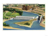Oregon - Aerial View of the Bonneville Dam Power Plant Láminas