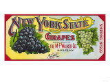 Napels, New York - New York State Grapes Label Print