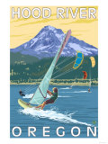 Hood River, OR - Wind Surfers & Kite Boarders Láminas