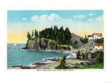 Rockland, Maine - View of the Owl's Head Lighthouse and Owl's Rock Prints