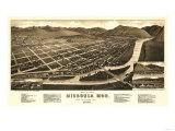 Montana - Panoramic Map of Missoula No. 1 Prints
