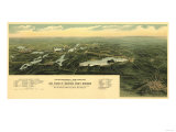 Oconomowoc Waukesha, Wisconsin - Panoramic Map Poster