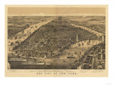 New York City, New York - Panoramic Map Poster
