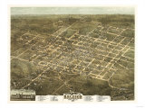 Raleigh, North Carolina - Panoramic Map Poster