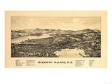 Meredith, New Hampshire - Panoramic Map Print