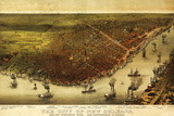New Orleans, Louisiana - Panoramic Map Foto