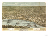 Memphis, Tennessee - Panoramic Map Prints