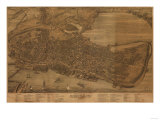Portland, Maine - Panoramic Map Print Portland, Maine - Panoramic Map Print