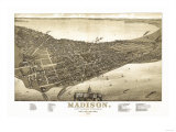 Madison, Wisconsin - Panoramic Map No. 2 Prints