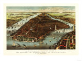 New York City, New York - Panoramic Map Posters