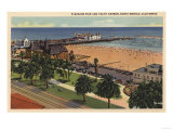 Santa Monica, California - Aerial of Pleasure Pier & Yacht Harbor Posters