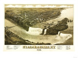 Niagara Falls, New York - Panoramic Map Print