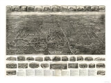 Manchester, Connecticut - Panoramic Map Print