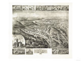 Parsons, West Virginia - Panoramic Map Print