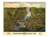 Mystic River, Connecticut - Panoramic Map Posters
