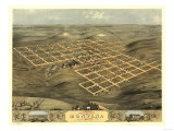 Montana, Iowa - Panoramic Map Prints