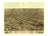 Newton, Iowa - Panoramic Map Prints