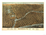 Milwaukee, Wisconsin - Panoramic Map Posters