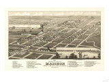 Madison, South Dakota - Panoramic Map Prints