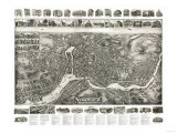 Norwalk, Connecticut - Panoramic Map Print