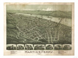 Martins Ferry, Ohio - Panoramic Map Prints