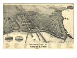 Marquette, Michigan - Panoramic Map Posters