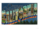 Orange County, California - Large Letter Scenes Prints Orange County, California - Large Letter Scenes Prints