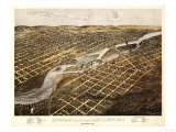 Minneapolis, Minnesota - Panoramic Map Posters
