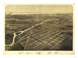 Monroe, Michigan - Panoramic Map Prints