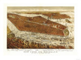 New York City, New York - Panoramic Map Posters