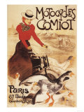Paris, France - Comiot Motocycles Woman and Geese Promo Poster Affiches