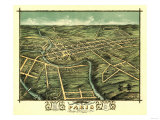Paris, Kentucky - Panoramic Map Prints