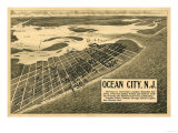 Ocean City, New Jersey - Panoramic Map Prints