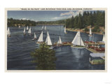 Lake Arrowhead, California - Yacht Club, Sailboat Race Prints