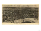Omaha, Nebraska - Panoramic Map Print
