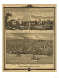 Muscatine, Iowa - Panoramic Map Poster