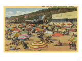Santa Monica, California - View of the Beach with Clubs and Homes Posters