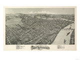 Parkersburg, West Virginia - Panoramic Map Posters