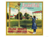 Basketball Orange Label - Claremont, CA Poster
