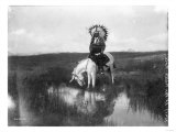 Cheyenne Indian, Wearing Headdress, on Horseback Photograph Posters