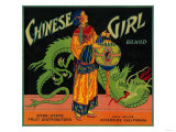 Chinese Girl Orange Label - Riverside, CA Prints