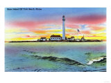 York, Maine - View of Boon Island and Lighthouse from York Beach Prints